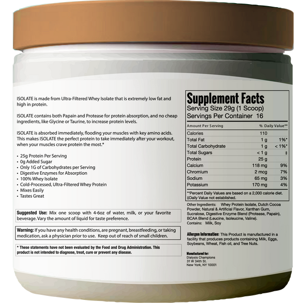 ISOLATE - 100% Isolate Whey Protein